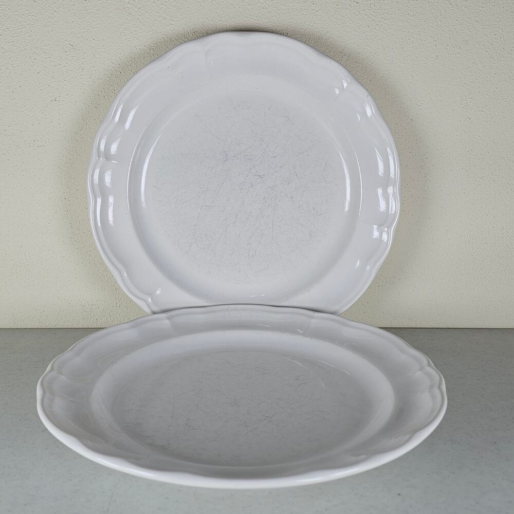 SET OF 2 PFALTZGRAFF GAZEBO WHITE DINNER PATES 10 3/8"